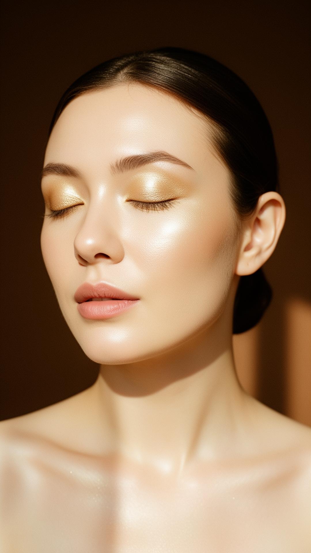 Portrait of luminous, radiant skin